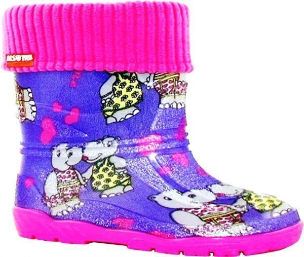 Чоботи гумові Alisa Line Бегемотики р.26 рожевийсиній 