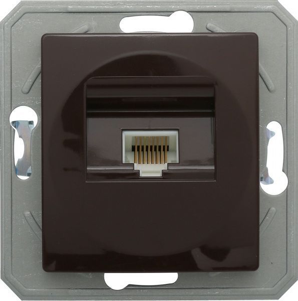 Розетка компьютерная TEM Ekonomik RJ45 шоколадный KE37CBXO-U