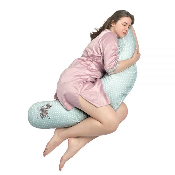 Подушка для кормления Standart Dinosaur 35х200 см с карабином мята IDEIA