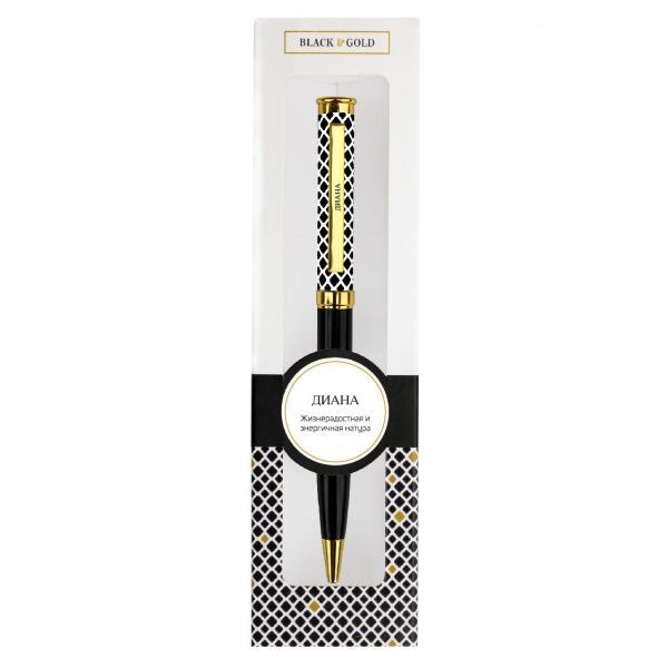 Ручка шариковая Be Happy Black&Gold 049-Диана 