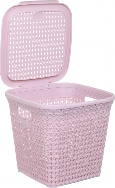Корзина для белья RIO KNIT 15 л 299х296х278 мм пудровый 