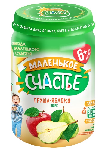 Пюре Маленькое счастье Груша-яблуко 170 г 4813163004787 