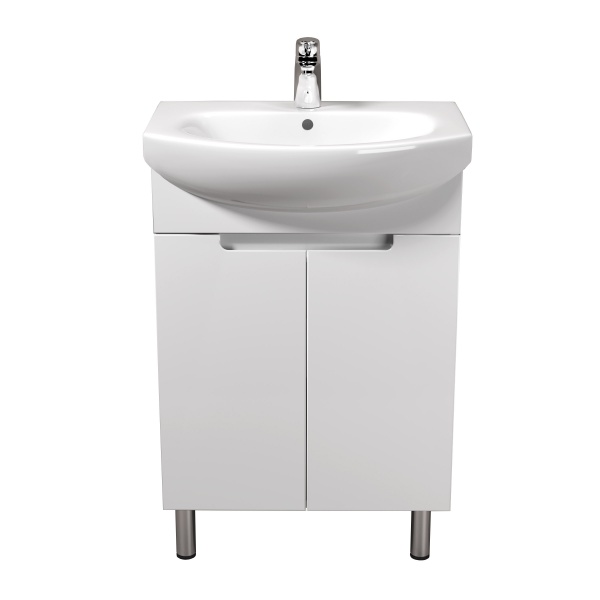 Тумба напольная Мойдодыр Tetris White 60 с умывальником Runa 60 белая