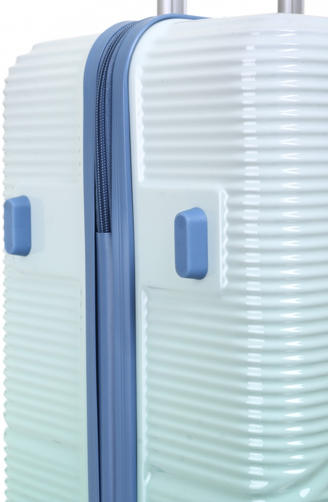 Валіза Compass №XY012 L блакитний із білим 69x47x29 см