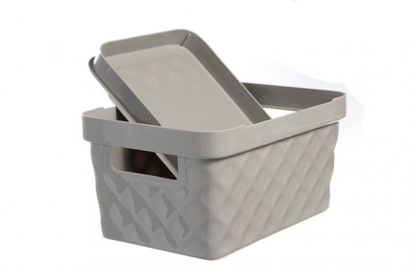 Ящик для зберігання Heidrun 7080_сірий 4,5 л Діамант 140x180x270 мм