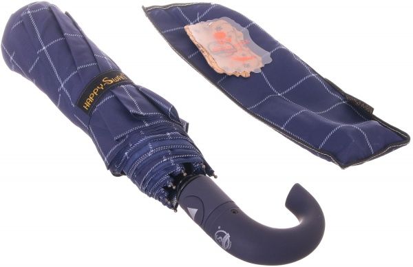 Парасолька Візерунок прямокутний, складна, автомат синій 