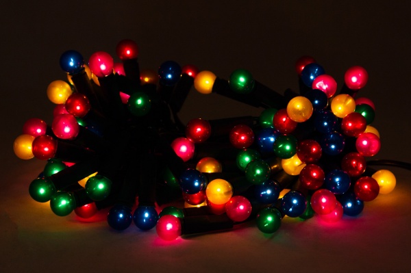 Электрогирлянда линейная Девилон Жемчужные шарики 050635 светодиодная (LED) 100 ламп 