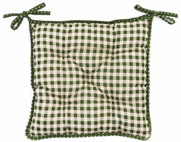 Подушка на стул Lucy Зеленая клетка 40х40 см La Nuit