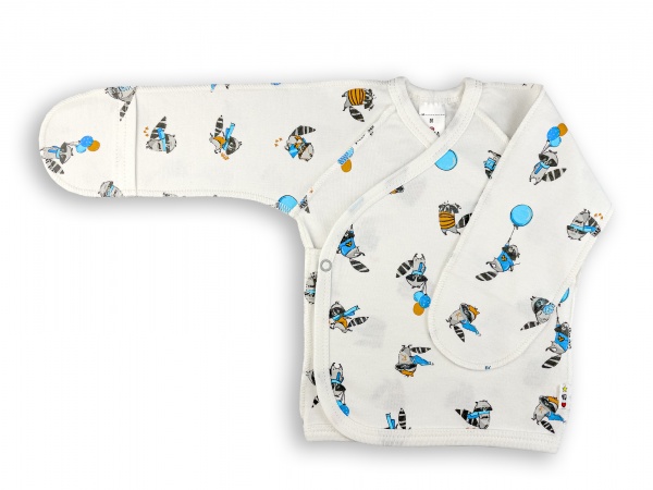 Кофточка детская для мальчика Еноты р.56 белый с рисунком 416156 