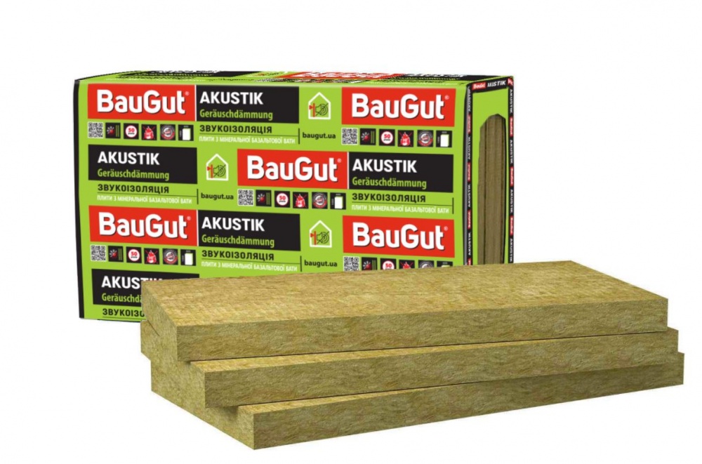 Базальтовая вата BauGut AKUSTIK THERMOWOOL BLOCK STANDARD 45 100мм 2,88кв.м