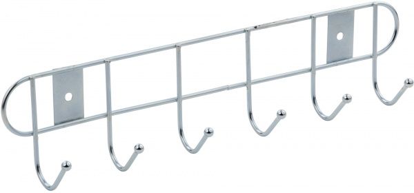 Вешалка гардеробная  на 6 крючков серебристая 1416