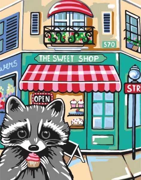 Картина по номерам Sweet raccoon Rosa Start 