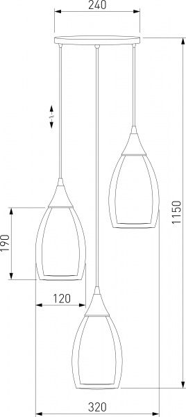 Подвес Strotskis Cosmic 50085/3 3x15 Вт E14 черный жемчуг 