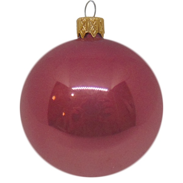 Шар новогодний стеклянный d60 розовый однотонный 60 мм 