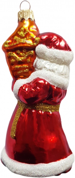 Підвіска Юріта Фігурка Санта з годинником червоний із золотим