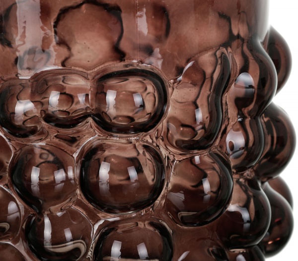 Ваза скляна Bubbles 21 см шоколадна 