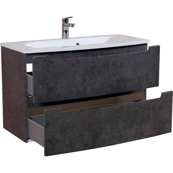 Тумба подвесная Aqua Rodos HeadWay 100 см темный мрамор под умывальник из искусственного камня 100