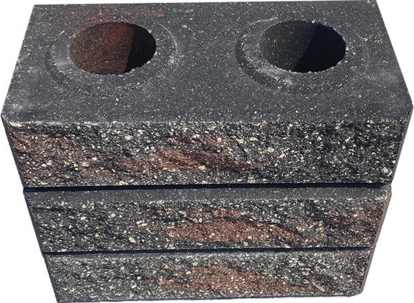 Кирпич гиперпрессованный LEGO-FASAD колотый красно-черный