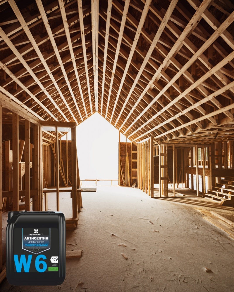 Антисептик Kompozit універсальний W6 (концентрат 1:9) зелений 1 л