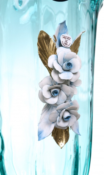 Ваза голубая TULIPANO TURCHESE, 21X44X21 White cristal