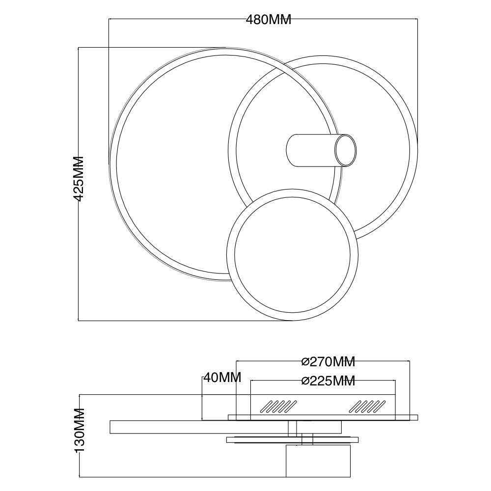Світильник стельовий ESLLSE ECLIPSE 75 Вт білий із чорним 3000-6500 К 10441