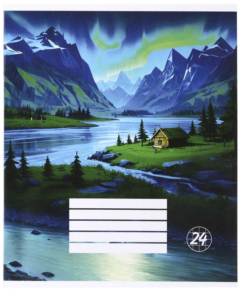 Тетрадь школьная Pixel landscape2_25 24 листа в клеточку Nota Bene