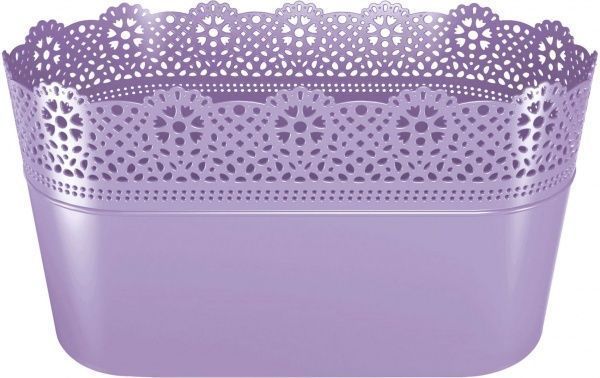 Кашпо пластикове Prosperplast Lace овальний 2,7л лавандовий (78979-2635) 