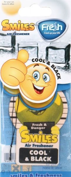Ароматизатор підвісний FRESHWAY Smiles Dry Cool & Black