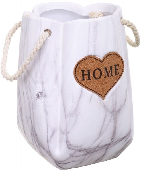 Кашпо керамічне Marble 14,5х14,5х20 см білий