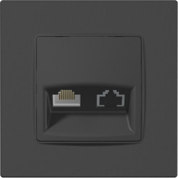 Розетка компьютерная Plank Electrotechnic Classic/Nordic RJ45 антрацит PLK0731241
