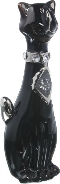 Статуэтка Черный кот в стильном галстуке HY21095-1