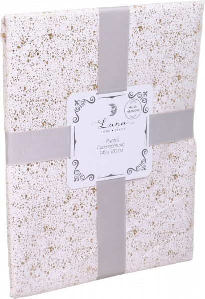 Скатерть Puntos 140x180 см кремовый с золотым Luna 