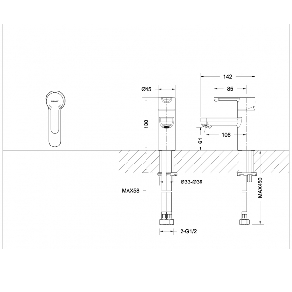 Смеситель для умывальника Bravat Stream F 13783C-2