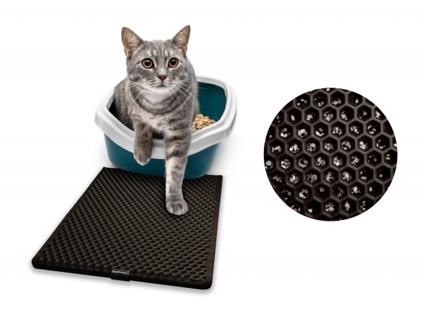 Килимок для туалету EVAtech Kitty 60х40 см чорна сота