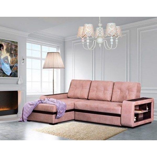 Диван угловой Портленд Vаvilon 03 левый 2550x1700x820 мм коричневый 