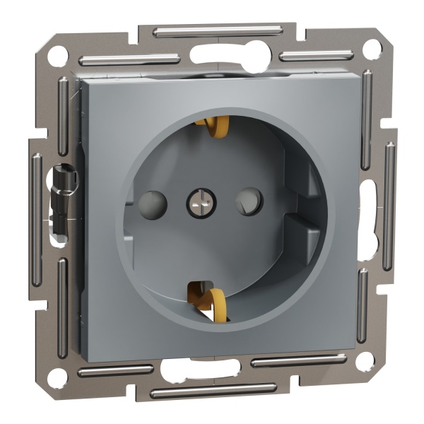 Розетка 1 із заземленням Schneider Electric Asfora IP20 сталь EPH2900262