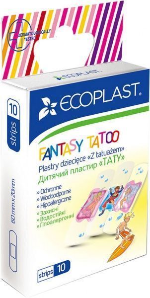 Лейкопластир ECOPLAST дитячих Fantasy Tatoo 20х60 мм нестерильні 10 шт.