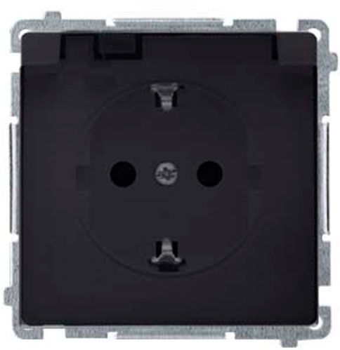 Розетка із заземленням Simon Basic графіт BMGSZ1B.01/28a