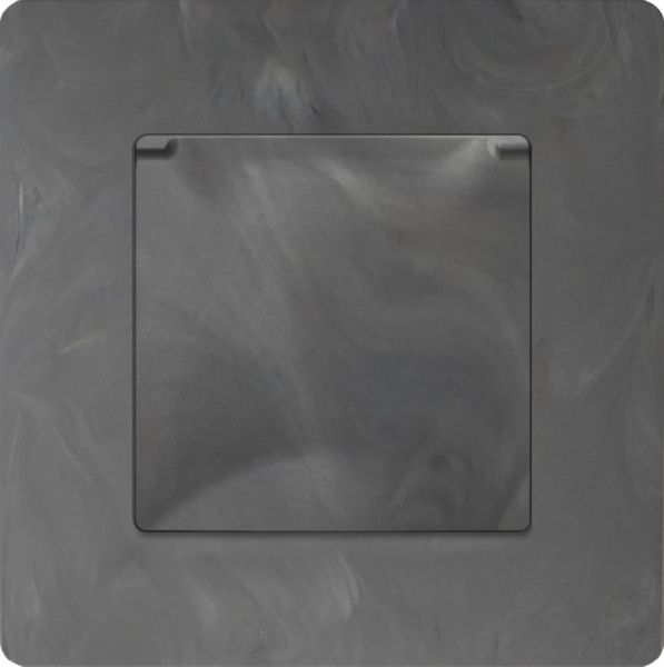 Розетка с заземлением Plank Electrotechnic Classic/Nordic антимикробная со шторками с крышкой базальт PLK0550731