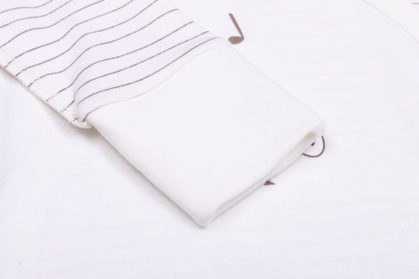 Боди детское унисекс Baby Veres Funy sparrows strip косая застежка р.56 молочный 