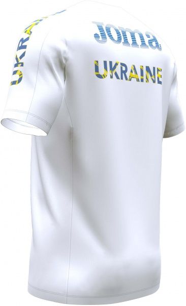 Футболка формы сборной Украины 2021 Joma FED. FUTBOL UCRANIA SHORT SLEEVE T-SHIRT AT102362B200 р. 2XL белый