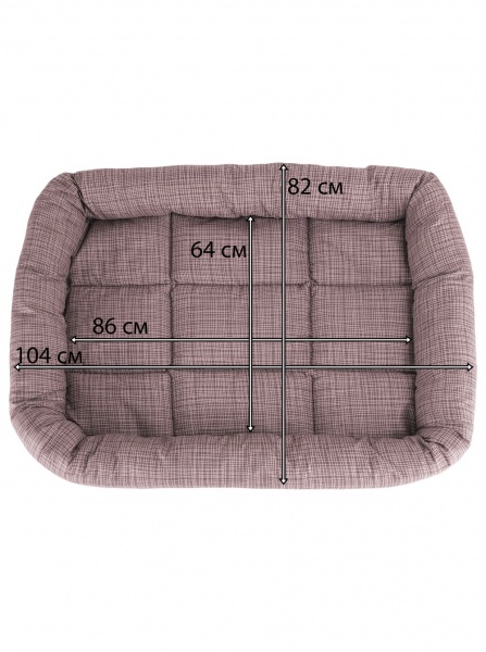 Лежак FX home Хит 104х82х10 см коричневая полоса