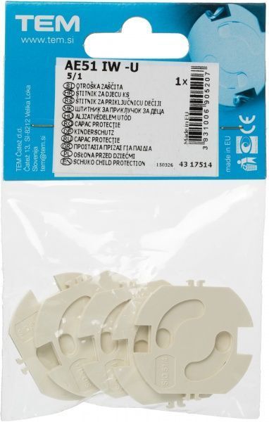 Заглушка TEM Ekonomik для розетки кремовий 43;4317514