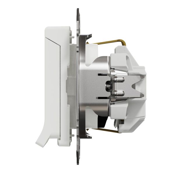 Розетка силовая с заземлением Schneider Electric Sedna Design со шторками с крышкой белый SDD111024