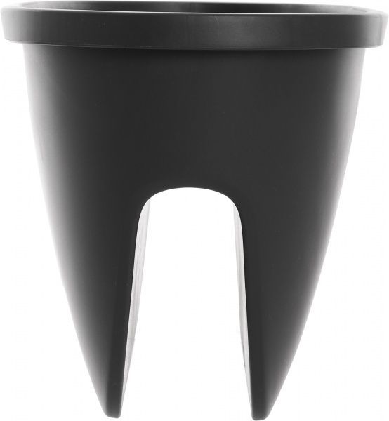 Вазон пластиковый Plastkon Balconia OVI с креплением на перила овальный 39,8л антрацит 