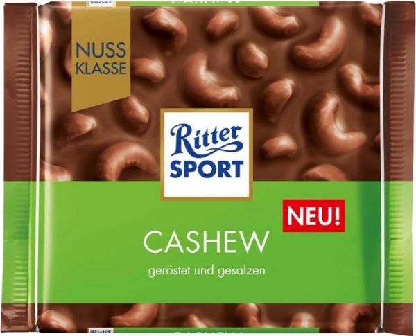 Шоколад Ritter Sport Молочный с кешью 100 г