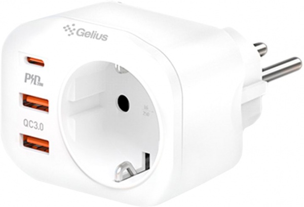 Сетевое зарядное устройство Gelius Moxie GP-HC050 2USB (QC3.0) + Type-C (PD20W) White 