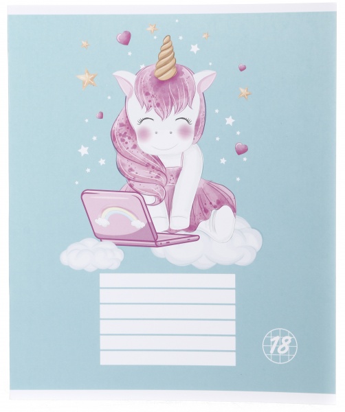 Тетрадь школьная Unicorn 18 листов клетка Nota Bene