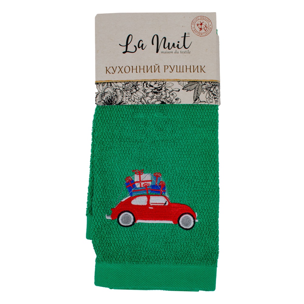 Полотенце махровое Новый Год 40x60 см зеленый La Nuit