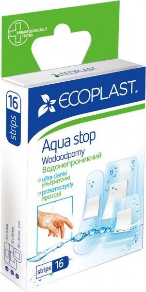 Лейкопластырь ECOPLAST Aqua Stop нестерильные 16 шт.